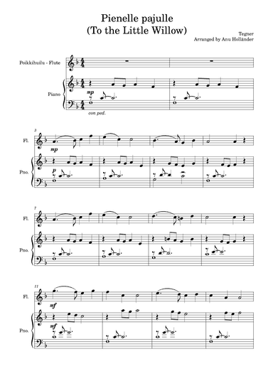 Soittosalkku: Pienelle pajulle (To the Little Willow) (arr. Anu Holländer)
