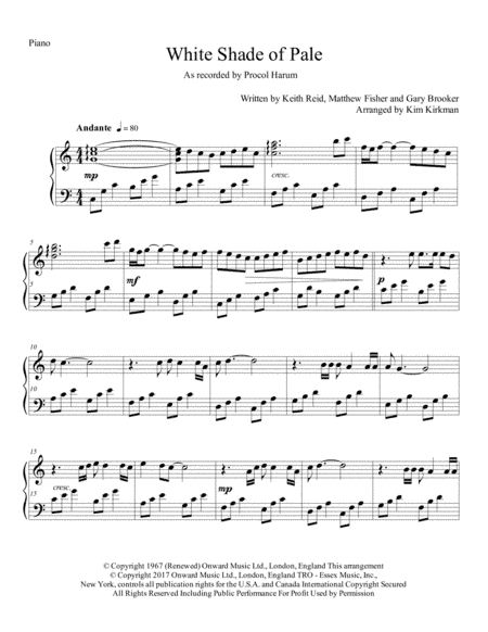 A Whiter Shade Of Pale (arr. Kim Kirkman)