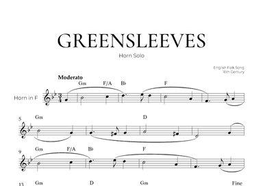 Greensleeves (French Horn Solo) - English Folk Song (arr. Pedro Merendi)