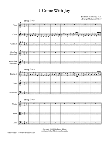 I Come With Joy (IE) (arr. James Gilbert)