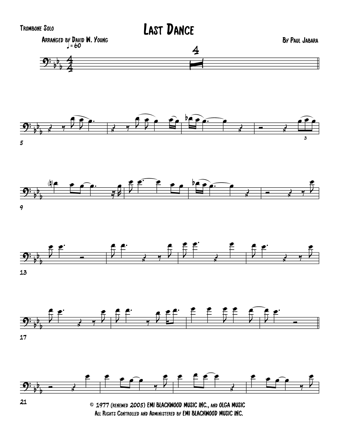 Last Dance (arr. David W. Young)
