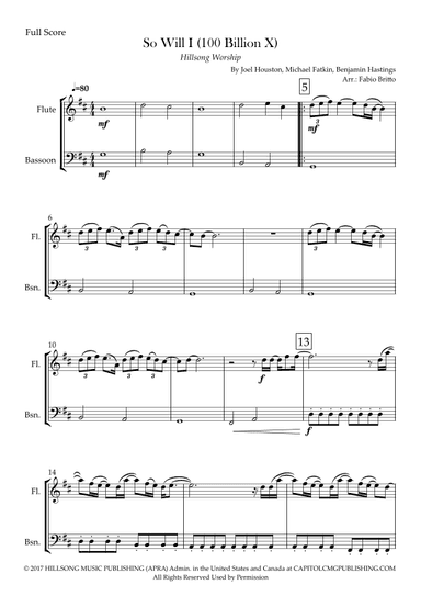 So Will I (100 Billion X) (arr. Fabio Britto)