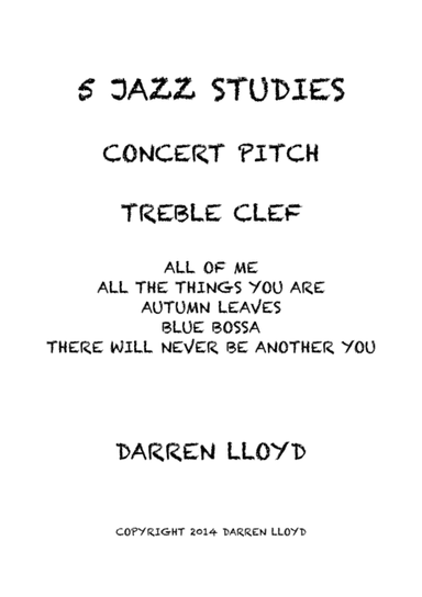 5 Intermediate jazz studies for concert pitch instruments (arr. Darren Lloyd)