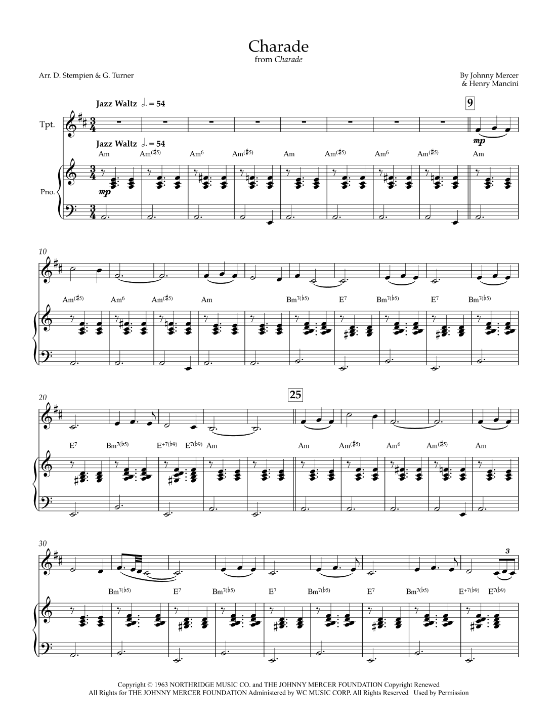 Charade (arr. Debra E. Stempien, Gregory H. Turner)
