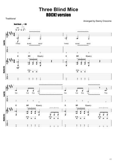 Three Blind Mice (ROCK! version) (arr. Danny Crocome)