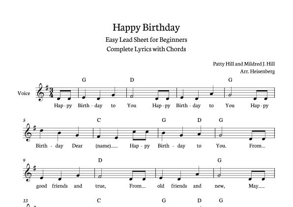 Happy Birthday (arr. Heisenberg)