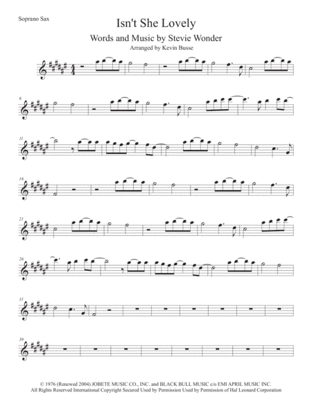Isn't She Lovely (arr. Kevin Busse)