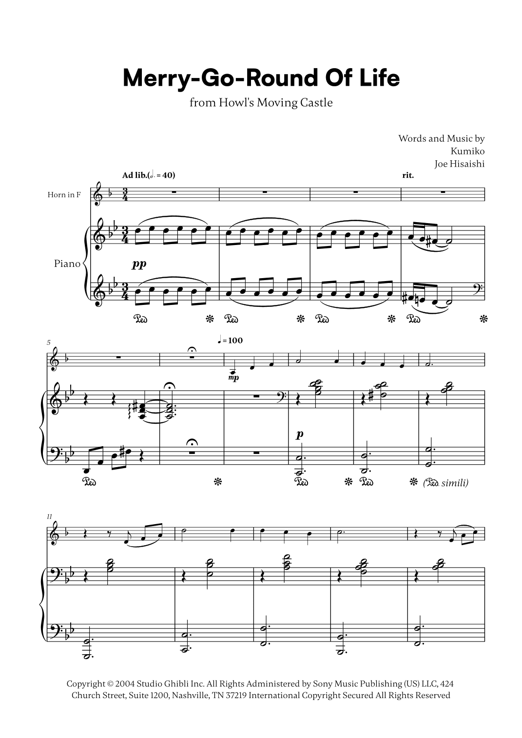 Merry-go-round Of Life (arr. Cadenza Editions)