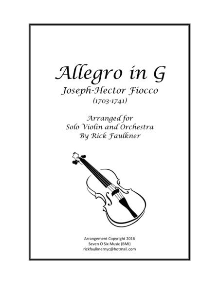 Fiocco - Allegro in G (arr. Rick Faulkner)