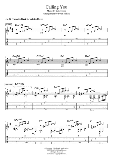 Calling You (arr. Peter Miklitz)