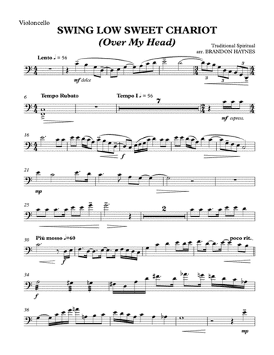 Swing Low, Sweet Chariot (Cello Part) (arr. Brandon Haynes)