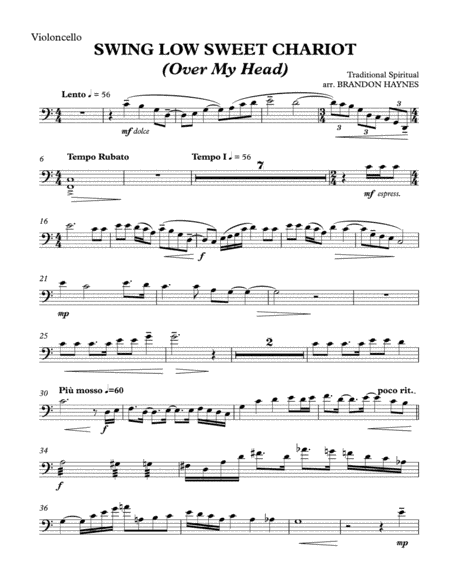 Swing Low, Sweet Chariot (Cello Part) (arr. Brandon Haynes)