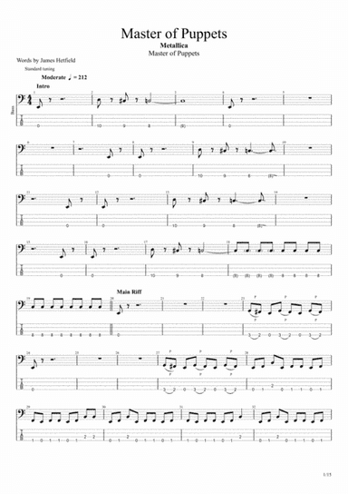 Master Of Puppets (arr. Hugo Neves)