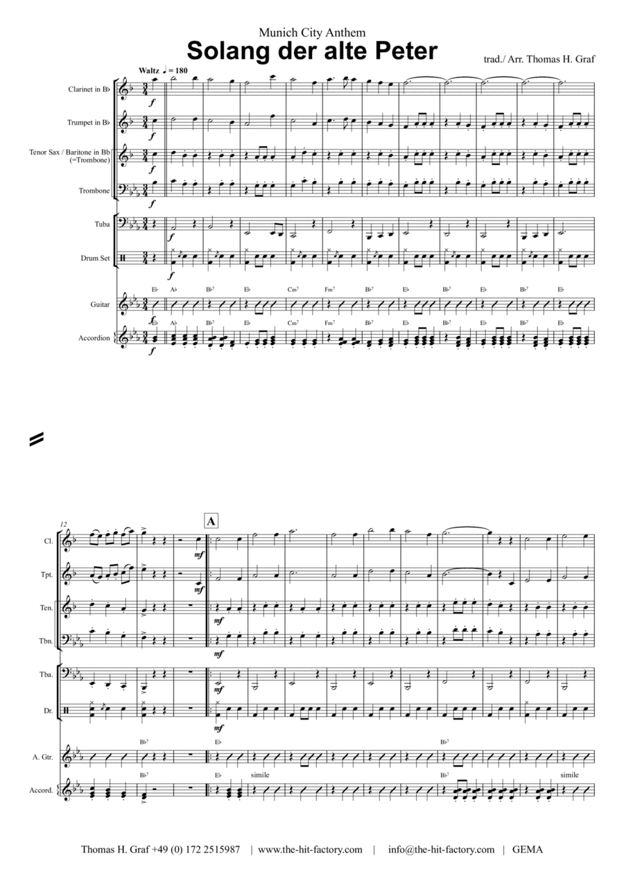 Solang der alte Peter - Munich City anthem - German Band (arr. Thomas Graf)