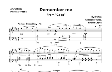 Remember Me (lullaby) (arr. Gabriel Morera Córdoba)