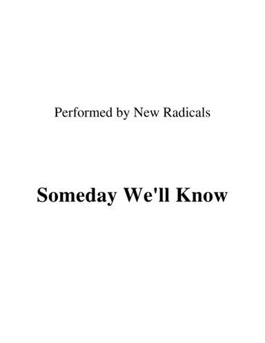 Someday We'll Know (arr. Ronn M)