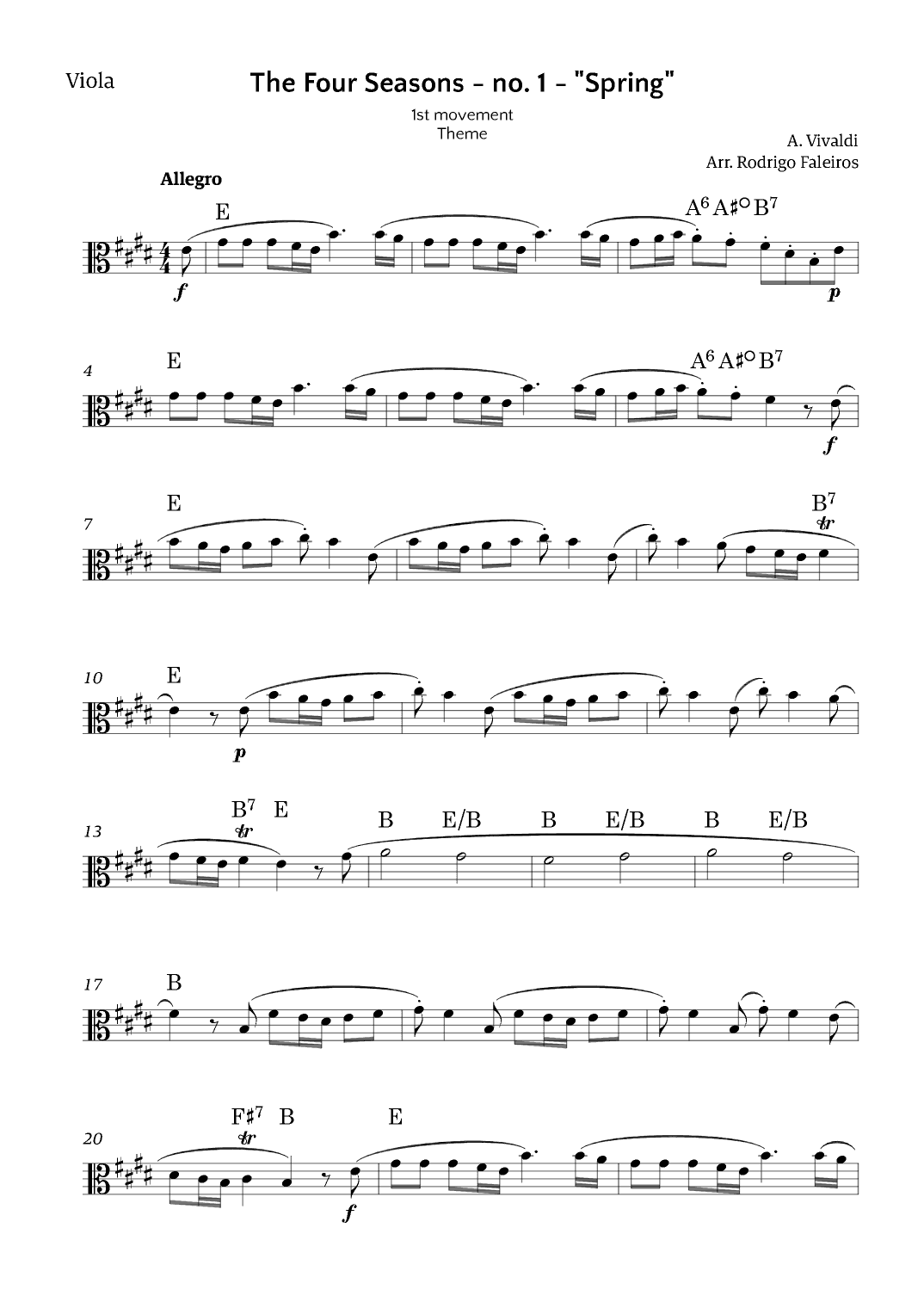 The Four Seasons - Spring (arr. Rodrigo Faleiros)