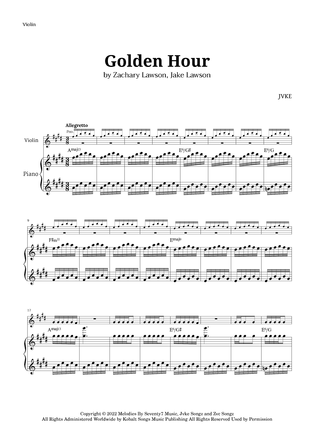 Golden Hour (arr. Langanho)