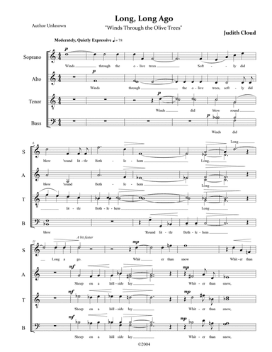 Long, Long Ago for Chorus (a cappella) 4 minutes