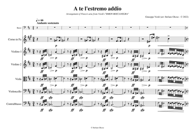 A te l'estremo addio... Il lacerato spirito - Score Only (arr. Stefano Olcese)