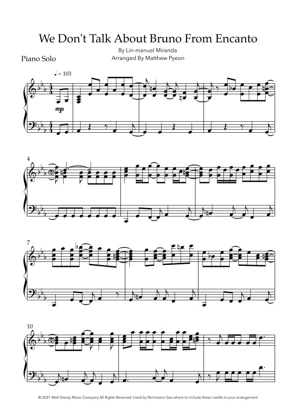 We Don't Talk About Bruno (arr. Matthew pyeon)