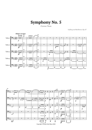 Symphony No. 5 by Beethoven for Tuba Quintet (arr. Ander)