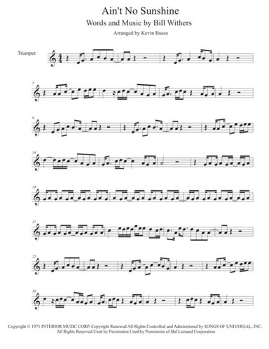 Ain't No Sunshine (arr. Kevin Busse)