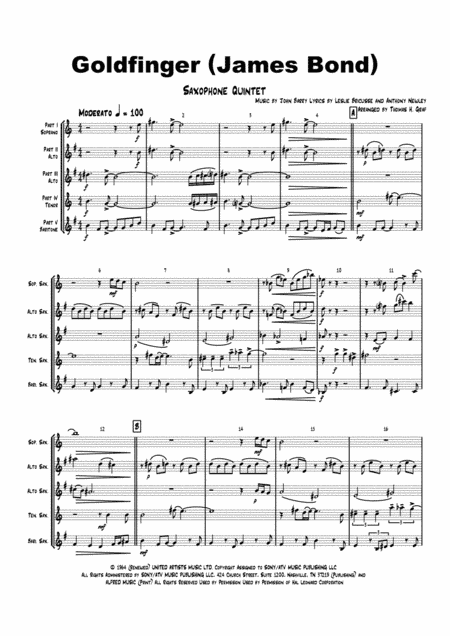 Goldfinger (arr. Thomas H. Graf)