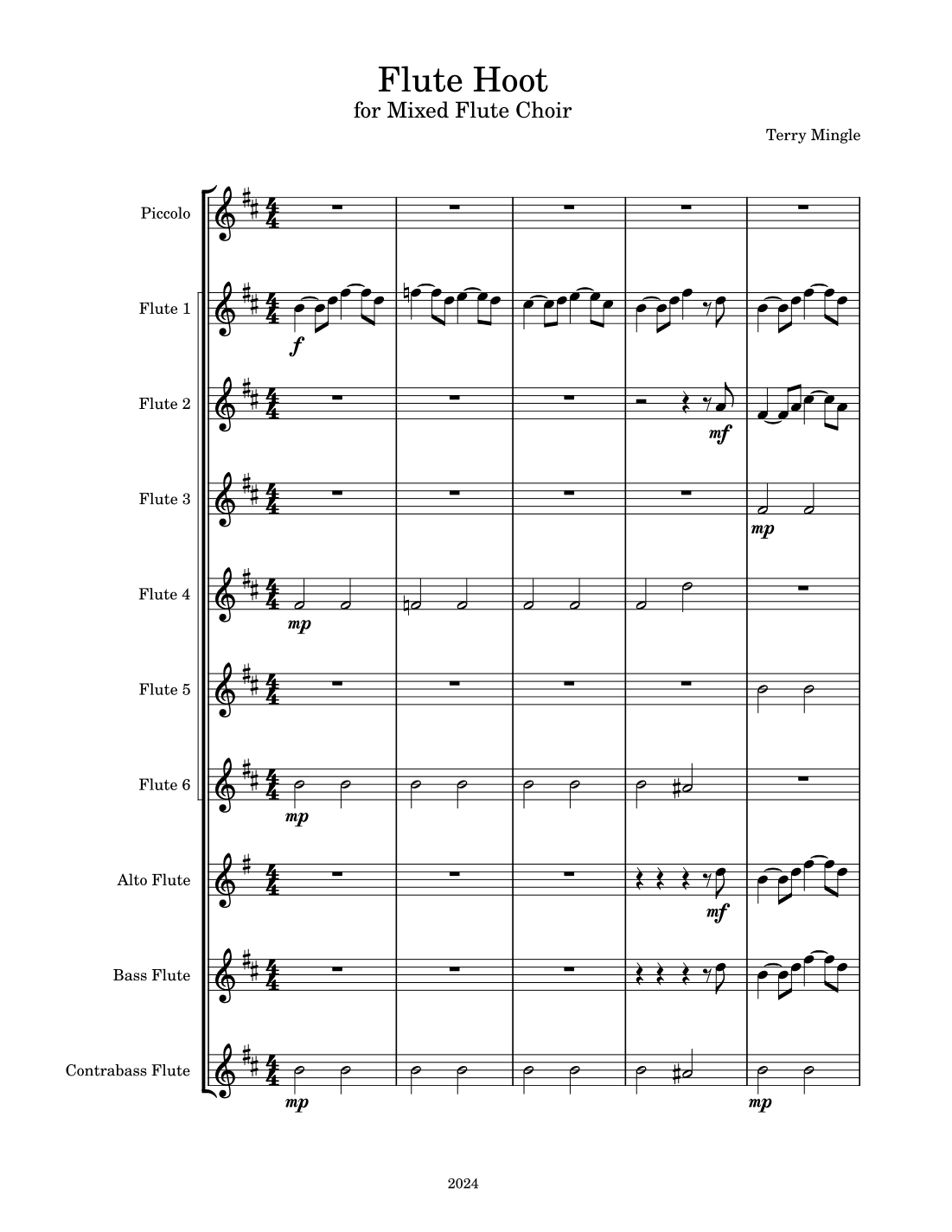 Flute Hoot for Mixed Flute Choir