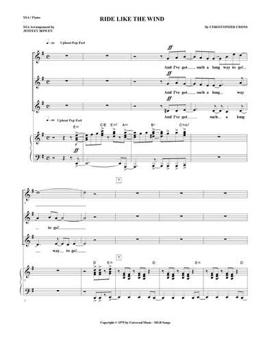 Ride Like The Wind (arr. Jeffrey Bowen)