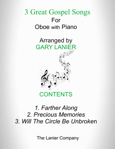 3 GREAT GOSPEL SONGS (for Oboe with Piano - Instrument Part included) (arr. Gary Lanier)