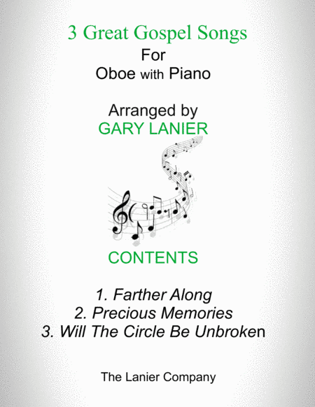 3 GREAT GOSPEL SONGS (for Oboe with Piano - Instrument Part included) (arr. Gary Lanier)