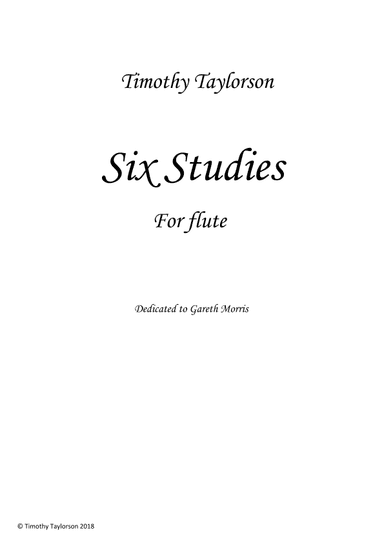 Six Studies for  Flute