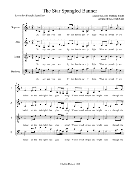 The Star Spangled Banner (arr. Jonah Pierce Cain)