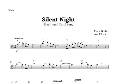 Silent Night for Viola Solo (arr. Rika K.)