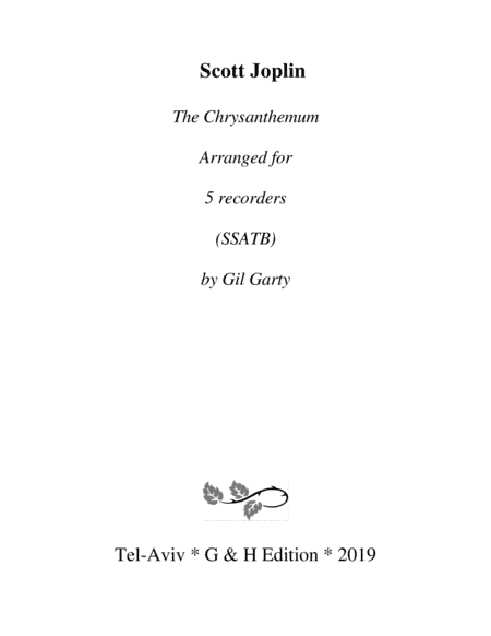 The Chrysanthemum (arrangement for recorders) (arr. Gil Garty)
