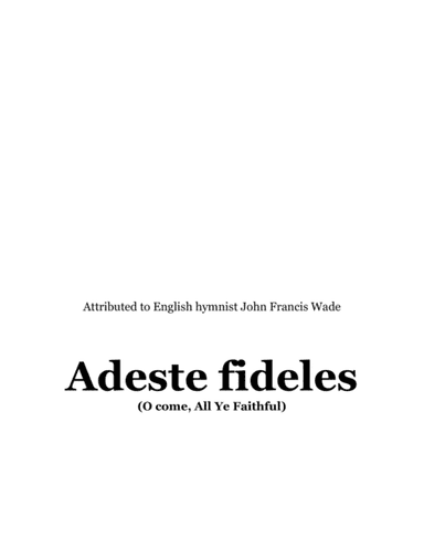 Adeste Fideles (O Come All Ye Faithful) (arr. Mike Porcel)