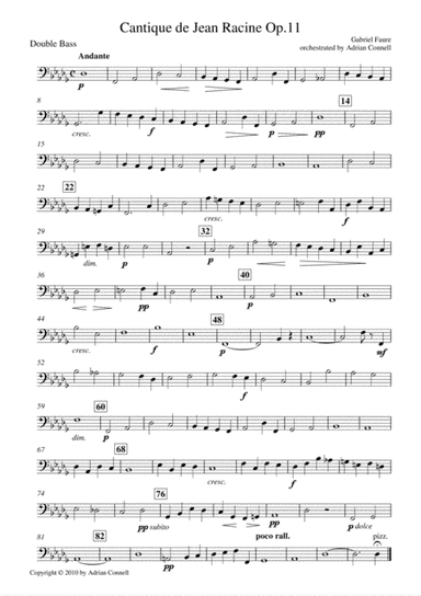 Faure - Cantique de Jean Racine orchestrated Adrian Connell - Double Bass (arr. Adrian Connell)