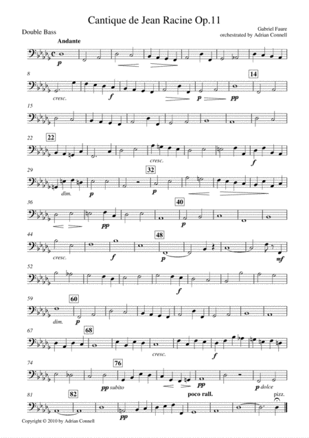Faure - Cantique de Jean Racine orchestrated Adrian Connell - Double Bass (arr. Adrian Connell)