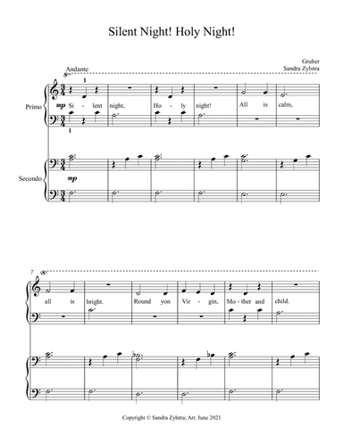 Silent Night! Holy Night! (beginning solo with optional elementary duet) (arr. Sandra Zylstra)