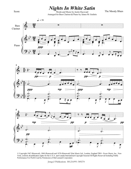 Nights In White Satin (arr. James M. Guthrie, ASCAP)