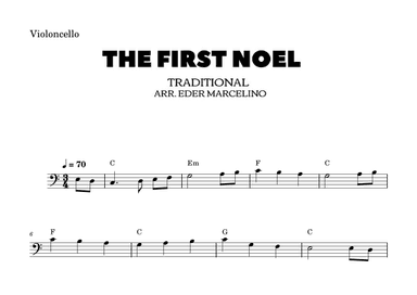 The first Noel to Violoncello Beginners (arr. Eder Marcelino)