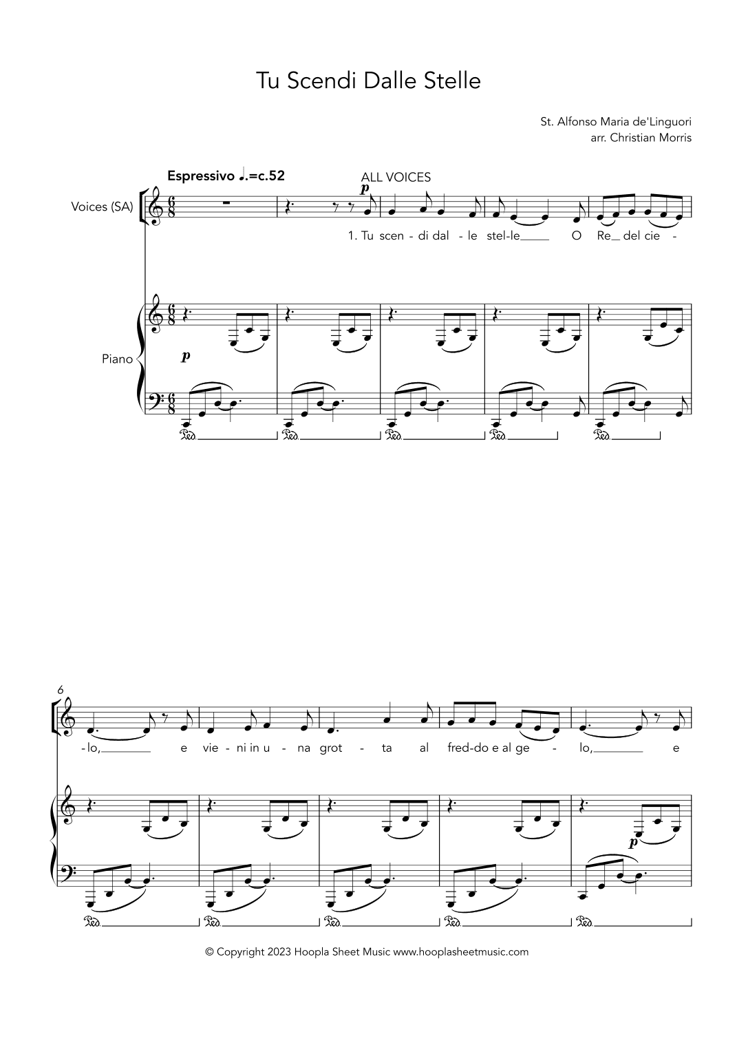 Tu Scendi Dalle Stelle (arr. Christian Morris)