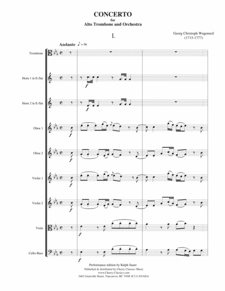 Concerto for Alto Trombone and Orchestra (arr. Sauer, Ralph)