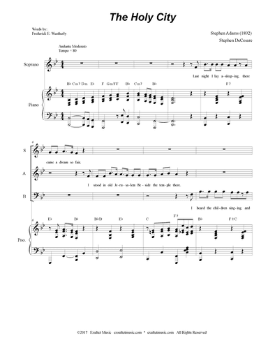The Holy City (SAB) (arr. Stephen DeCesare)