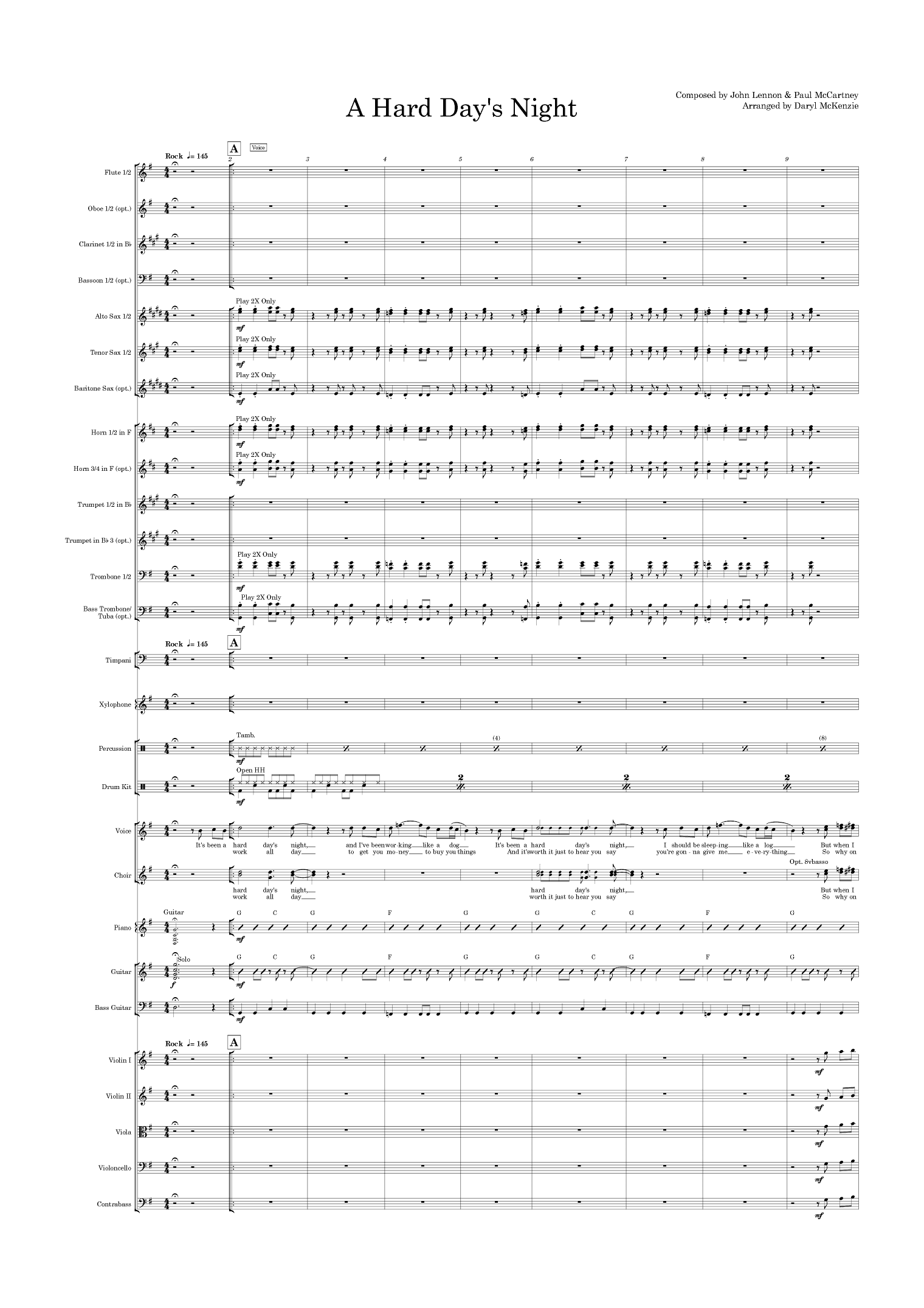 A Hard Day's Night (arr. Daryl McKenzie)