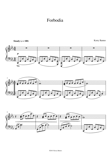 "FORBODIA"  Piano Solo