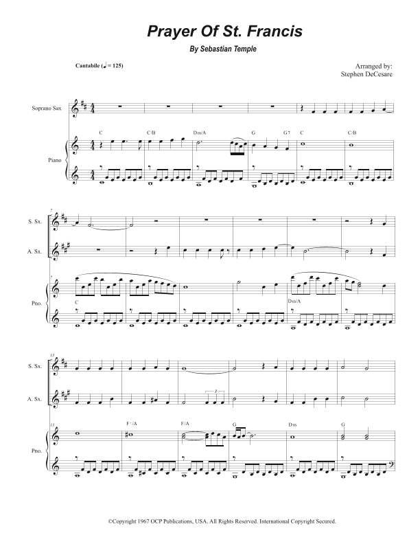 Make Me A Channel Of Your Peace (prayer Of St. Francis) (arr. Stephen DeCesare)