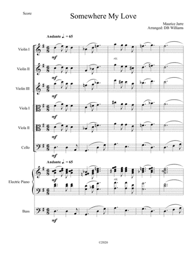 Somewhere, My Love (arr. DB Williams)