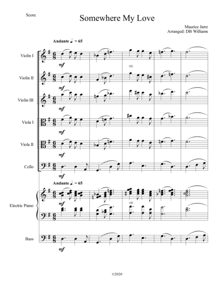 Somewhere, My Love (arr. DB Williams)